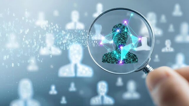 Seamless loop workforce analytics visualization, talent insight and data driven HR concept.