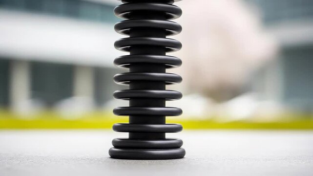 Seamless loop elastic resilience animation, abstract corporate stability and recovery concept.