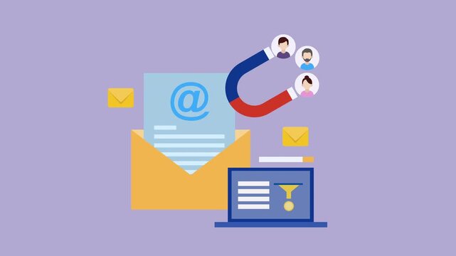 Capturing lead through email marketing campaign, Email lead generation, Customer list building 2d Animation with Alpha Matte