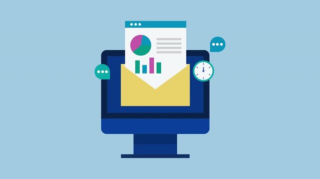 Sending daily report via email, Business analytics software, Website report monitoring 2d Animation with Alpha Matte