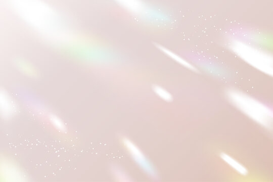 Rainbow prism refraction light overlay effect. Colorful holographic glow, iridescent light leak, lens flare texture on transparent background. Abstract sparkling prism gradient design element for grap