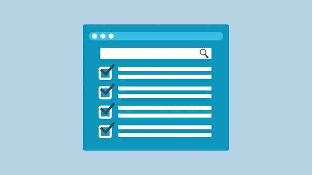 Check list web template 2d Animation with Alpha Matte
