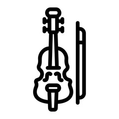 Romantic violin Line Icon © ilham