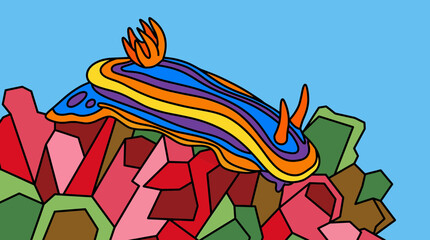 Colorful Nudibranch Sea Slug on Coral Reef © Bima