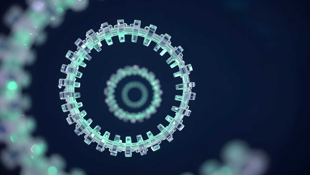 Futuristic biomimetic computing network with crystalline fibonacci spiral and translucent mathematical structures