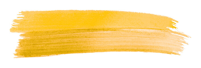 yellow brush isolated on transparent background yellow watercolor © คเณศ จันทร์งาม