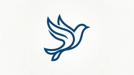 Fototapeta premium Elegant single line drawing of a dove in flight, symbolizing peace and freedom