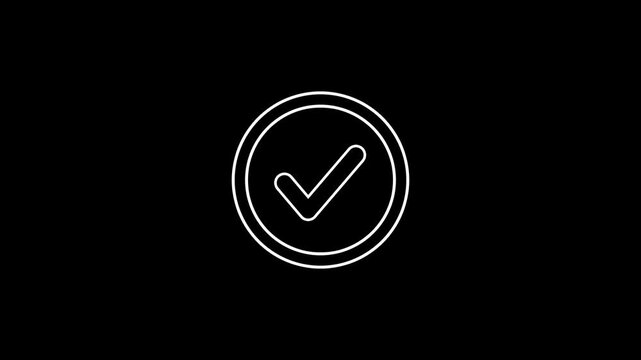 Checkmark in circle symbol success validation confirmation achievement abstract background