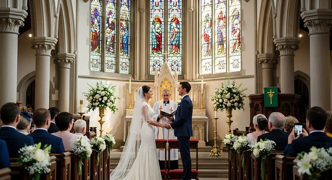 Wedding Ceremony in Church.