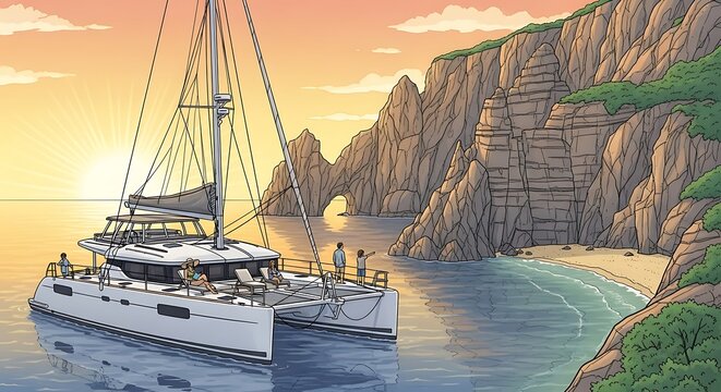 Yachting at Sunset. (1)