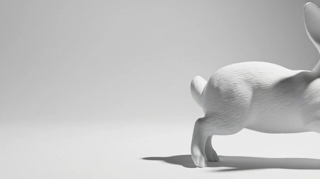 3D white rabbit toy isolated on white background illustration
