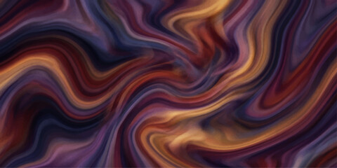Fototapeta premium Abstract swirling pattern of colors with fluid texture in warm and cool tones.