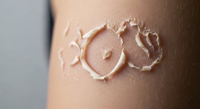 Close-up of Sunscreen Application on Skin for Protection.