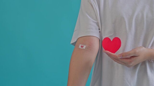 Close-up Slow Motion Blood Donation Process with Medical Tube and Collection Bag in Clinical Setting
