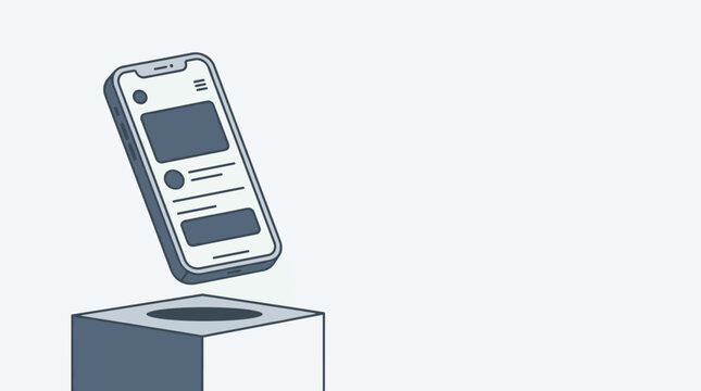 Smartphone being discarded into a recycling bin