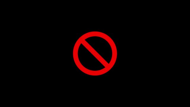 Abstract a beautiful new red sign stop, error, wrong, fail, cross, warning icon animation on white background.