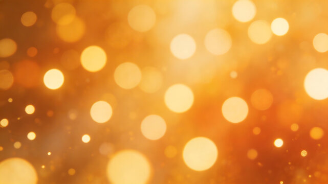 Golden bokeh light effect representing futuristic concepts and abstract thought