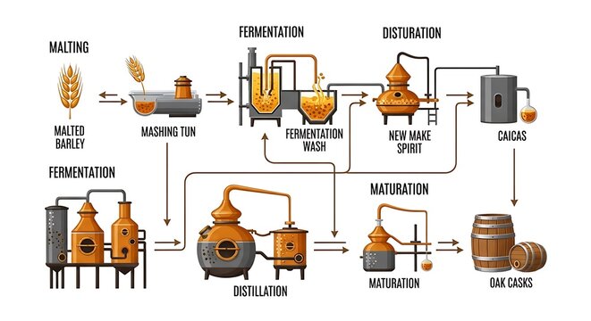 Whiskey Making Process.