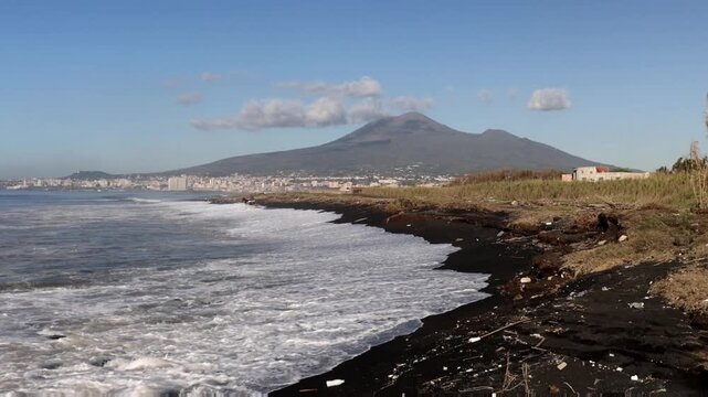 View of Mount Vesuvius from near Foce del Flume Sarno