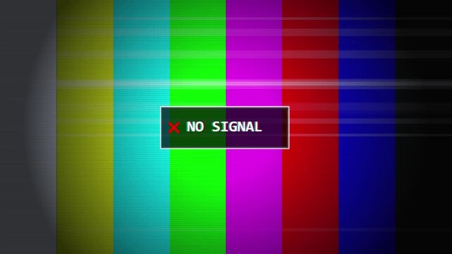 No signal old TV animation