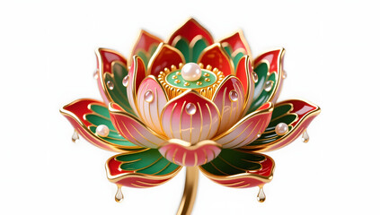 Obraz premium Summer New Chinese enamel gold lotus zen background