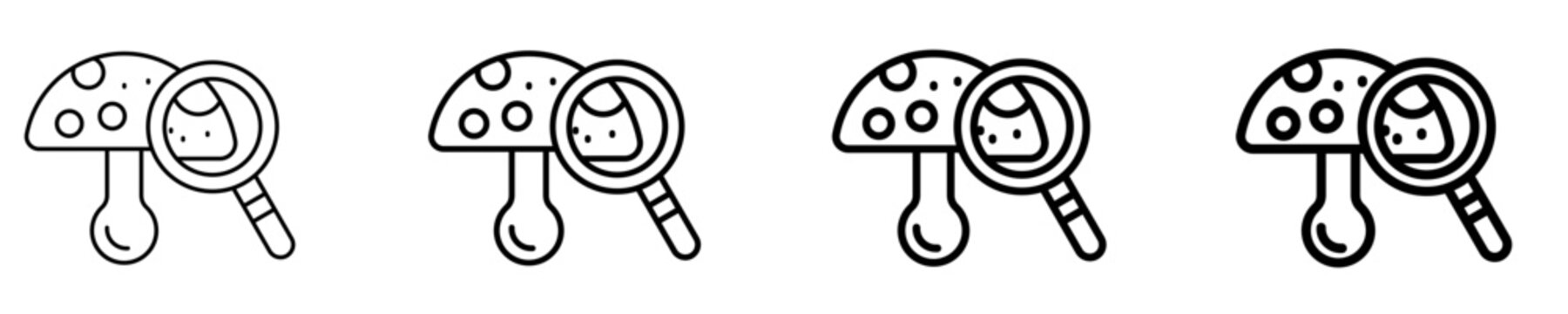 Mushroom Check Icon Set Different Style Collection