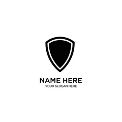 Naklejka premium A shield logo with a white outline and text placeholder appears on a clean background