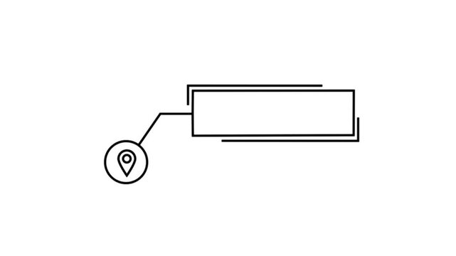A beautiful new location icon animation with a location direction name space animation on white background.Abstract location,gps,position animation.
