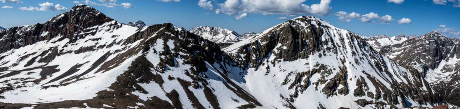 Snowy Colorado Rocky Mountains.  Rugged Weminuche Wilderness.  