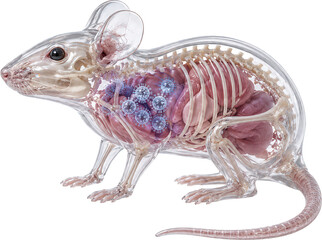 Fototapeta premium Hantavirus Transparent Anatomy of a Laboratory Mouse for Medical Research