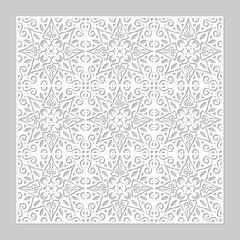 Fototapeta premium Elegant White Embossed Seamless Floral Ornament Pattern with Luxury Decorative Background