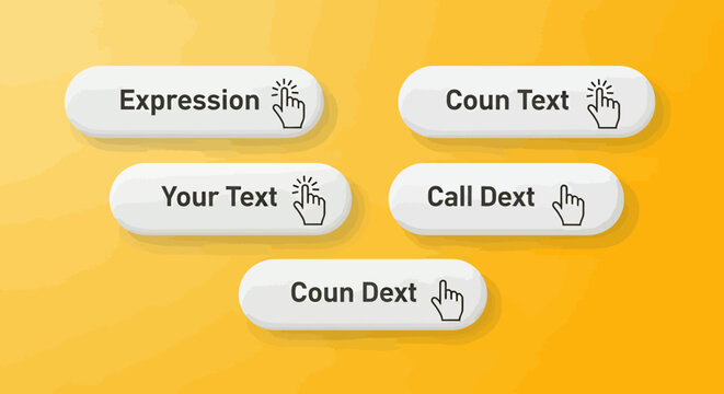 Vibrant yellow and orange UI elements with text bubbles, callouts, and labels for modern graphic design templates.