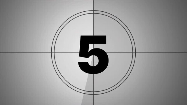 Vintage Movie Film Countdown from 10 to 0, Retro Cinema Opening Sequence, Grainy Film Leader, Scratch and Flicker Effect, Analog Projector Style Animation, Nostalgic Intro 4k video