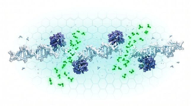 3D Molecular Diagram of Marine Biodegradable PHA Bioplastic Degradation