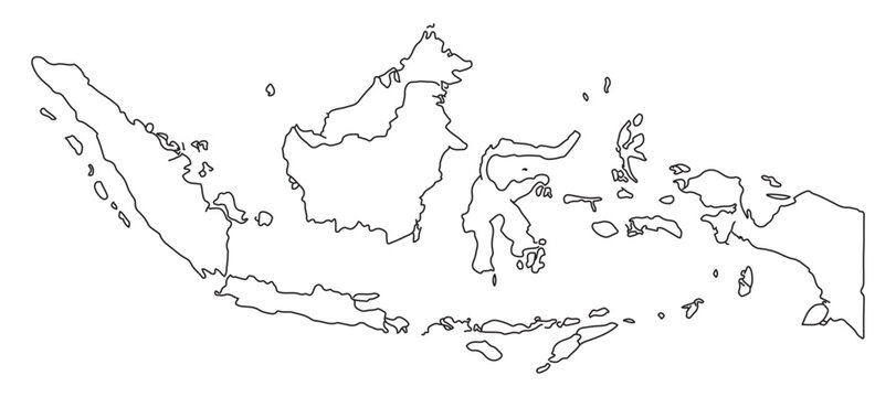 line drawing of indonesia map