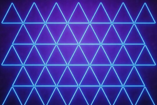 Blue neon triangle grid pattern