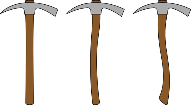 Cartoon Pickaxe Tool Set &mdash; Mining and Construction Hand Tool Illustration Collection