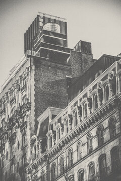 new york city skyline old vintage poster print buildings and city