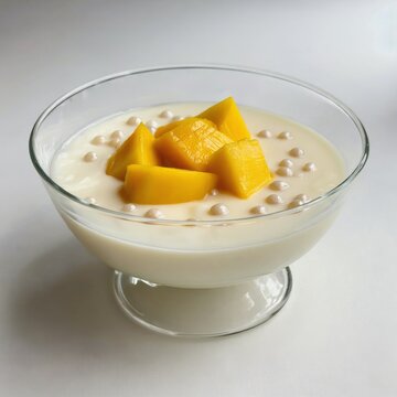 Mango Pudding with Tapioca Pearls.