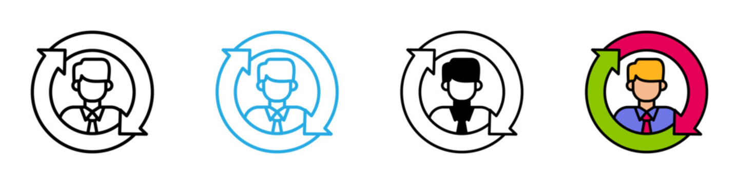 Turnover multi - style icon design concept