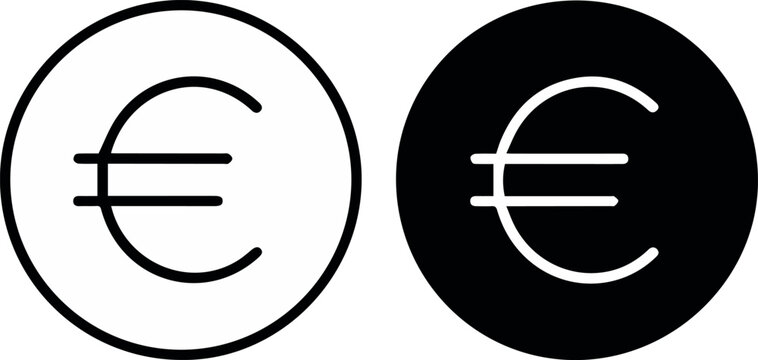 Euro currency button icons for payment interfaces