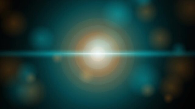Cinematic Lens Flare Overlay with Anamorphic Light Streaks and Bokeh, 1000fps Slow Motion, Teal and Orange Glowing Optical Elements, Real Shot Film Transition, Shimmer 4k video