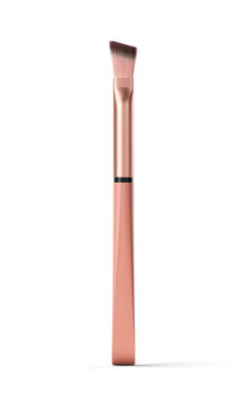 Angled makeup brush. Transparent background. 3D render.