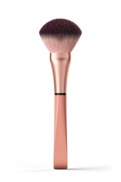 Powder makeup brush. Transparent background. 3D render.