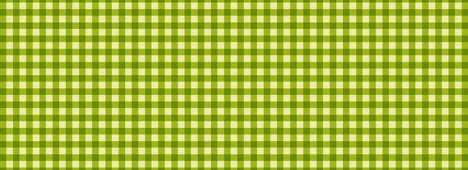 Fototapeta premium Green gingham seamless pattern with classic picnic plaid texture. Fresh checkered vector background for tablecloth, textile, wrapping paper, kitchen decor and spring summer design.