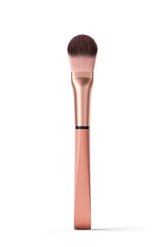 Blush cosmetic brush. Transparent background. 3D render.