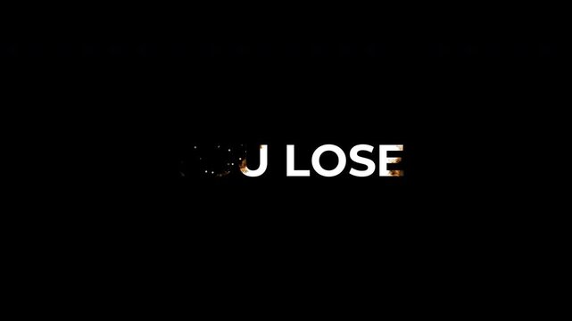 You Lose Burning Inferno Motion Text On Black Background 4K