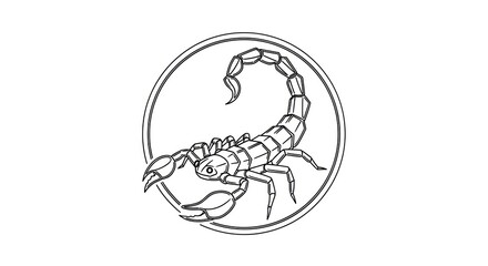 Fototapeta premium Black and White Scorpion Illustration Design.