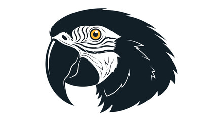 Fototapeta premium Stylized Blue and Yellow Macaw Parrot Head Portrait Icon