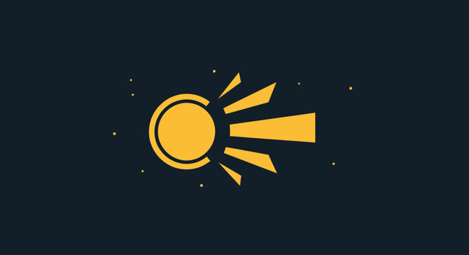 Abstract Sunburst Logo Icon, Minimalist Yellow Starburst on Dark Background